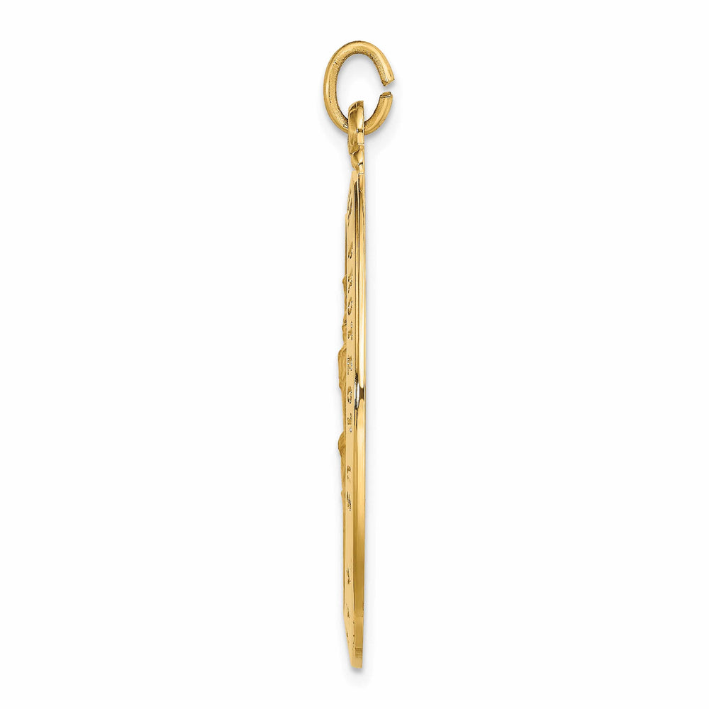 14K Yellow Gold Large St. Christopher Medal Oval Pendant