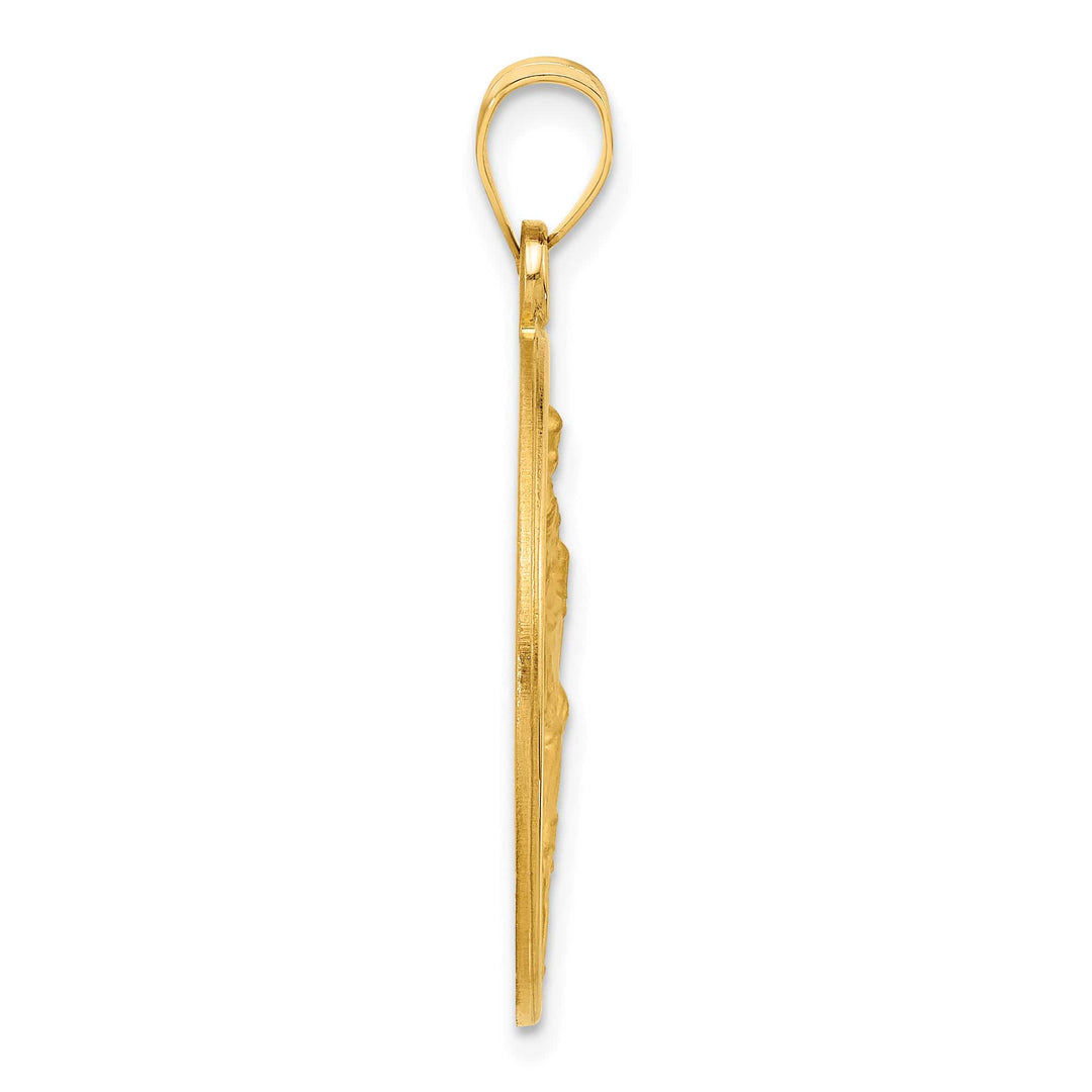 14K Yellow Gold Large St. Christopher Medal Round Pendant