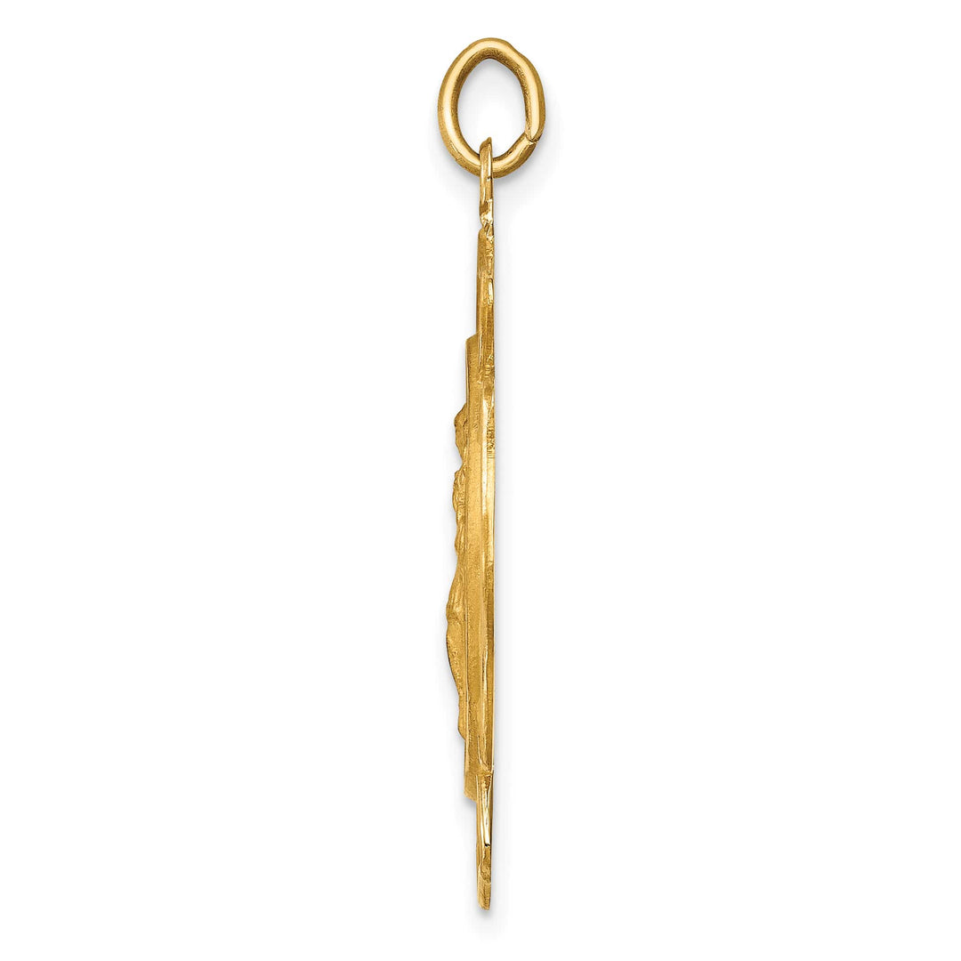 14K Yellow Gold Large St. Florian Fire Dept. Badge Medal Pendant