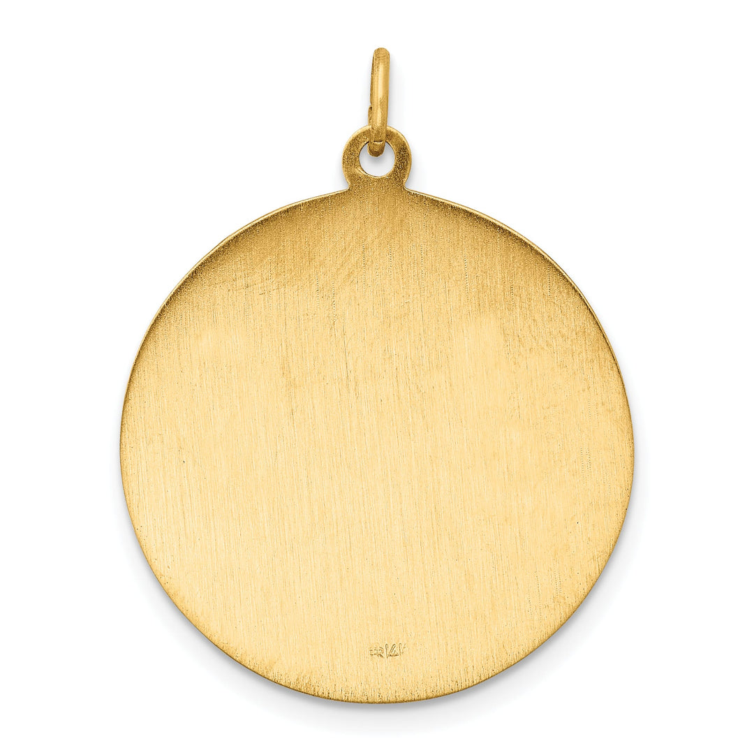 14K Yellow Gold Large St. Jude Thaddeus Medal Round Pendant