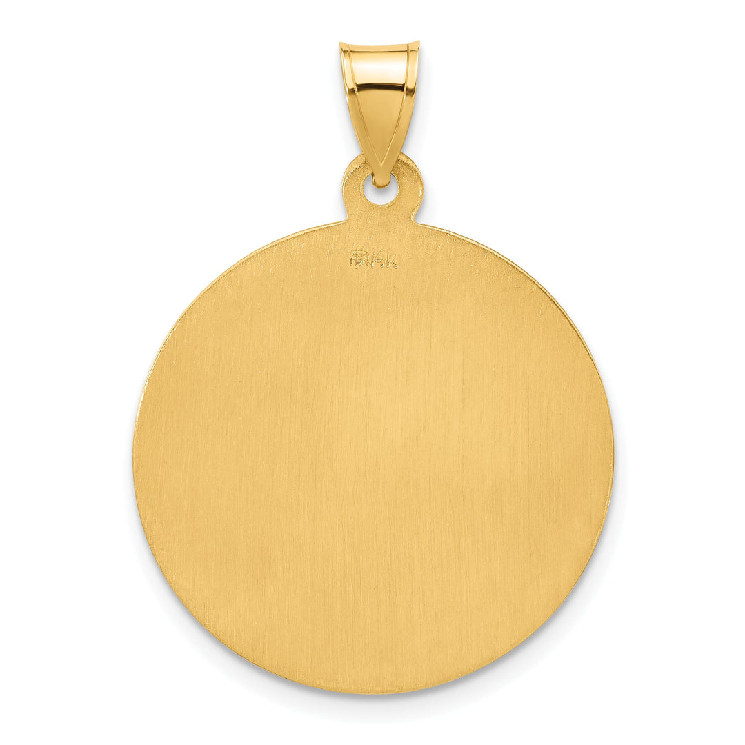 14K Yellow Gold Large St Jude Thaddeus Medal Round Pendant