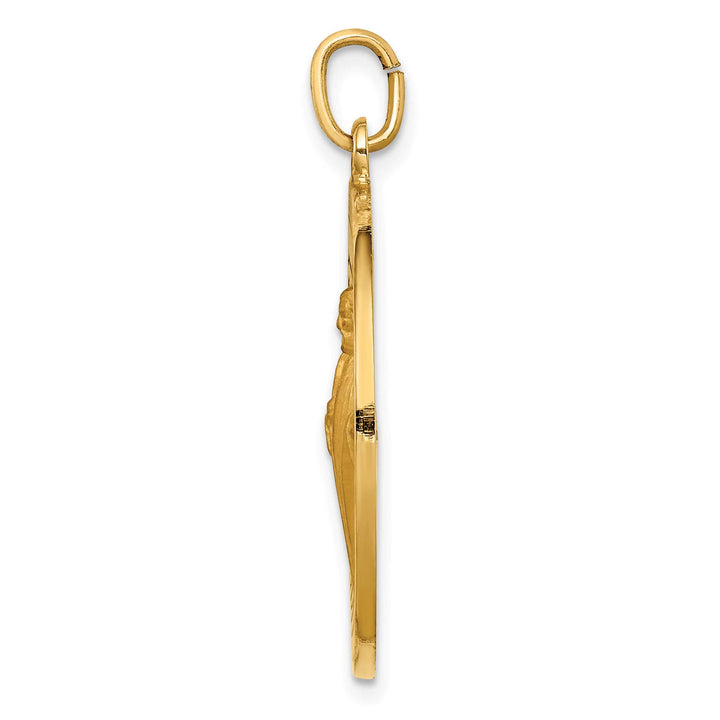 14K Yellow Gold Large St. Jude Thaddeus Medal Round Pendant