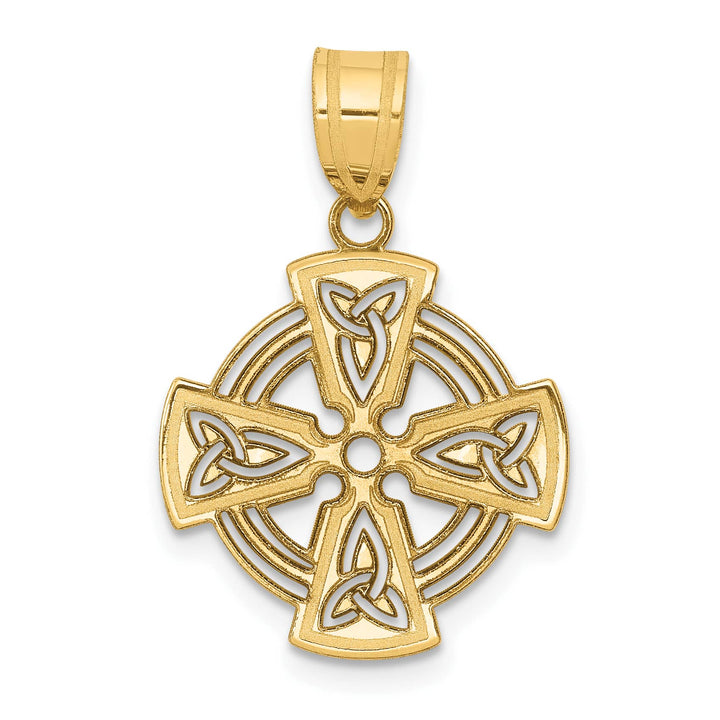 14K Yellow Gold Laser-Cut Celtic Cross Charm