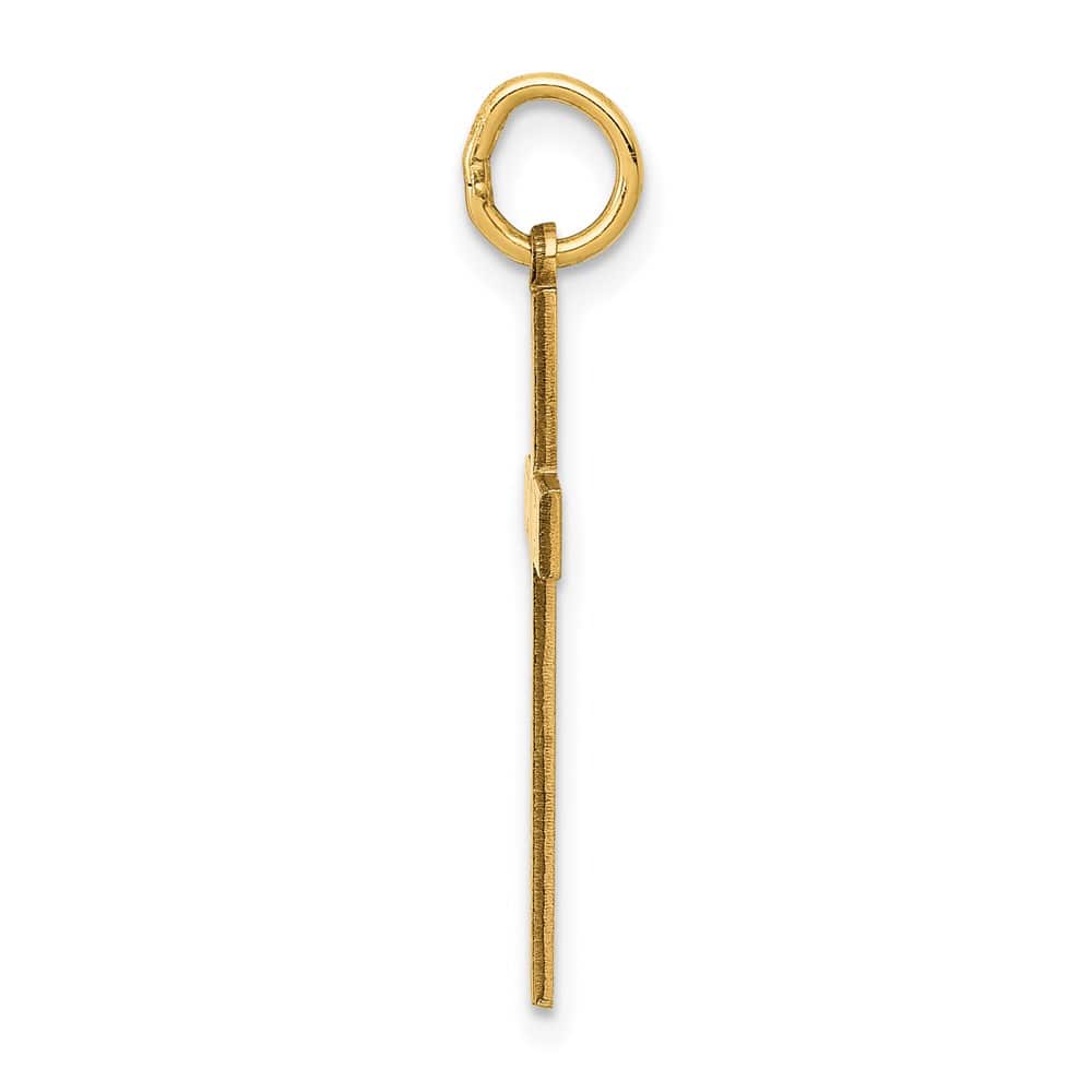 14K Yellow Gold Laser Cut Heart Cross Pendant, view 2 of 4