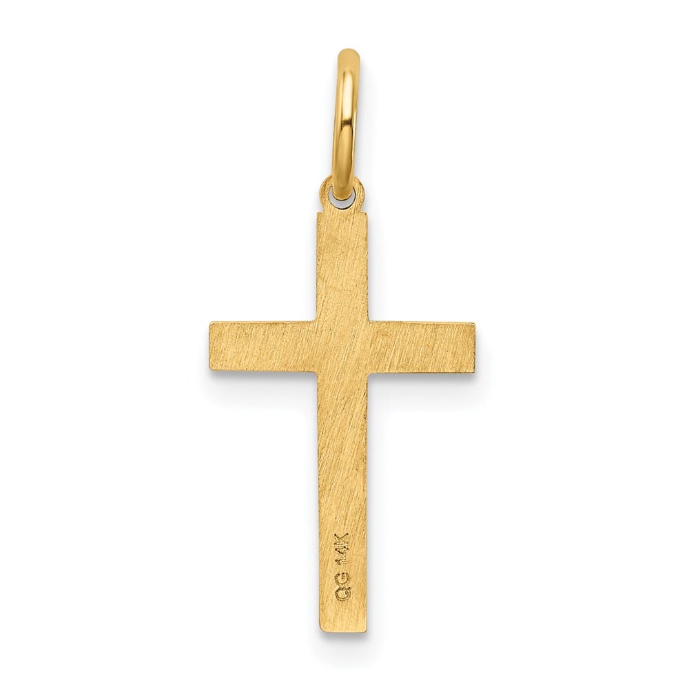 14K Yellow Gold Laser Designed Cross Charm, view 4 of 4
