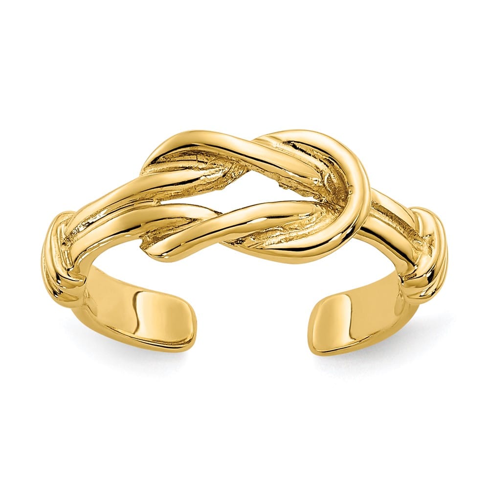 14k Yellow Gold Love Knot Toe Ring
