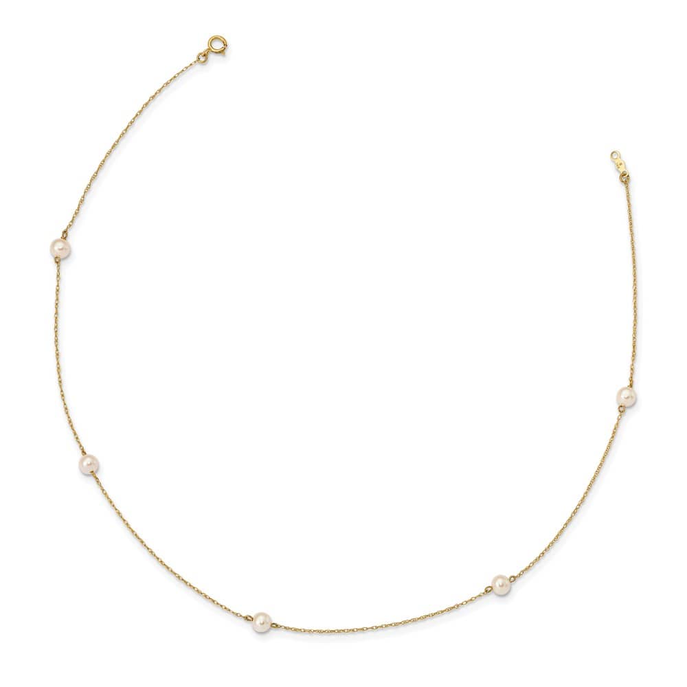14K Yellow Gold Madi K 4-5mm White Cultured Pearl 15.25 inch Necklace