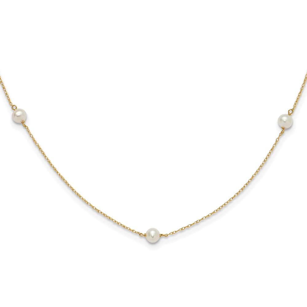 14K Yellow Gold Madi K 4-5mm White Cultured Pearl 15.25 inch Necklace