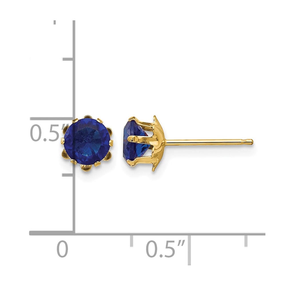 14K Yellow Gold Madi K 5mm Round CZ Post Earrings, view 35 of 45