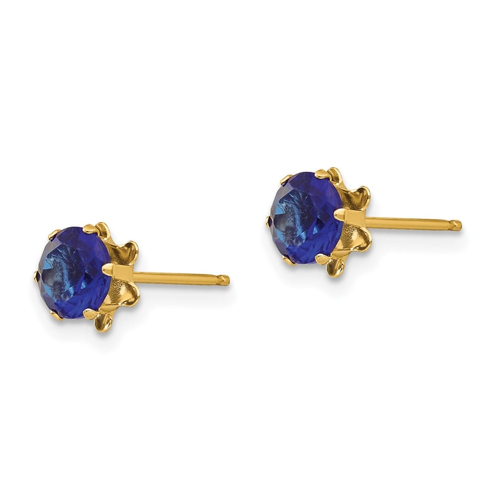 14K Yellow Gold Madi K 5mm Round CZ Post Earrings, view 33 of 45