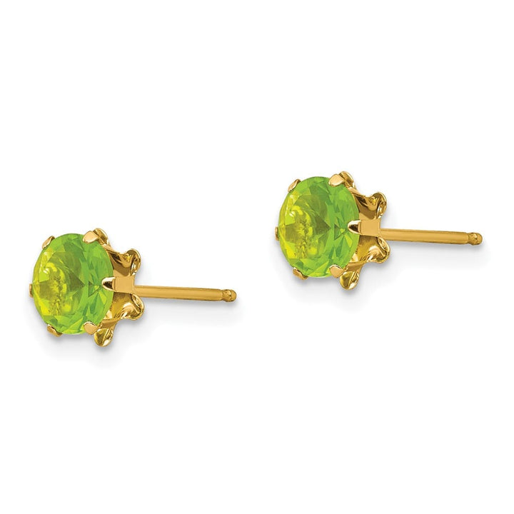 14K Yellow Gold Madi K 5mm Round CZ Post Earrings, view 29 of 45