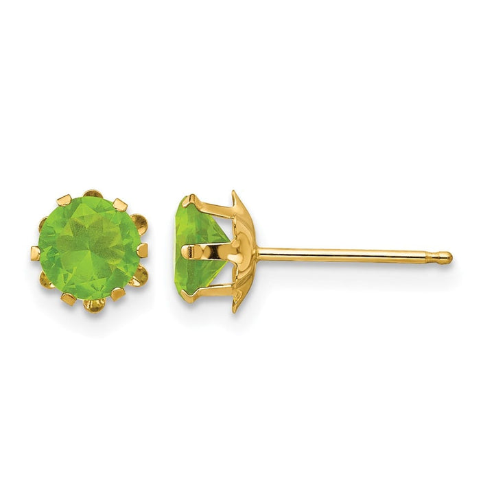 14K Yellow Gold Madi K 5mm Round CZ Post Earrings, view 28 of 45