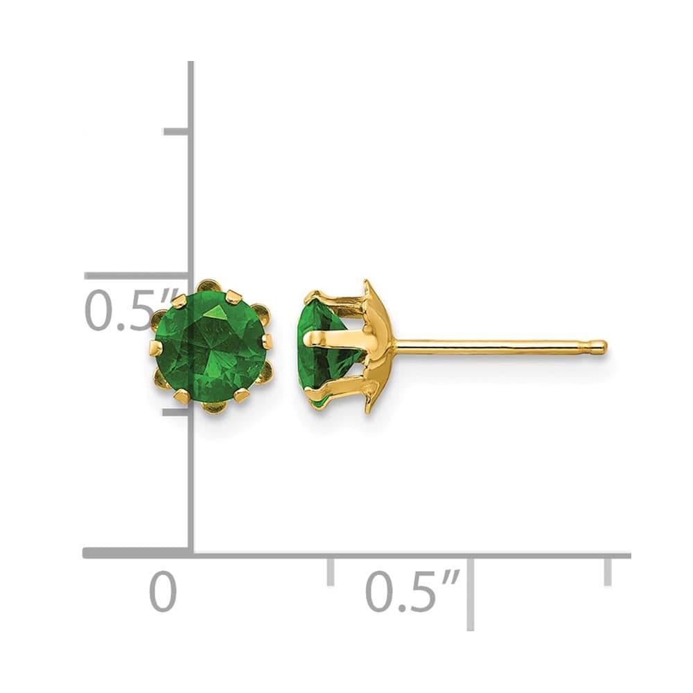 14K Yellow Gold Madi K 5mm Round CZ Post Earrings, view 19 of 45