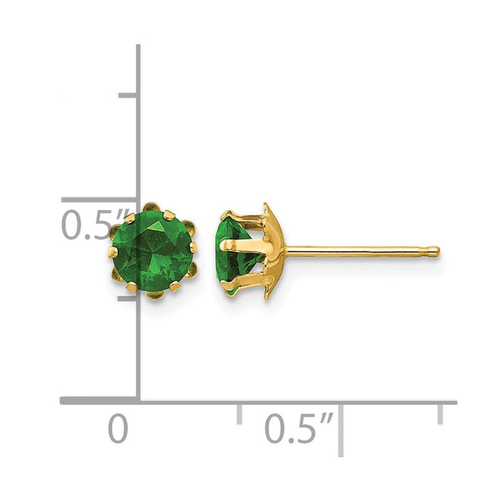 14K Yellow Gold Madi K 5mm Round CZ Post Earrings, view 19 of 45