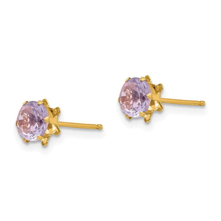 14K Yellow Gold Madi K 5mm Round CZ Post Earrings, view 5 of 45
