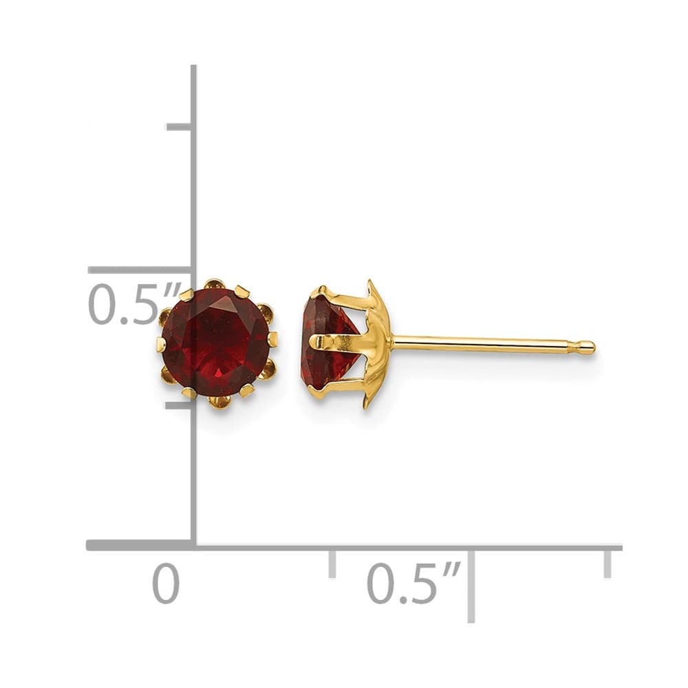 14K Yellow Gold Madi K 5mm Round CZ Post Earrings, view 3 of 45