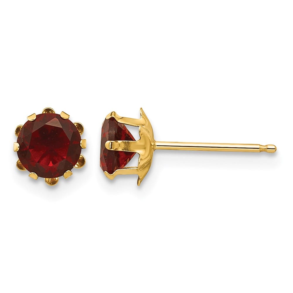 14K Yellow Gold Madi K 5mm Round CZ Post Earrings, view 1 of 45