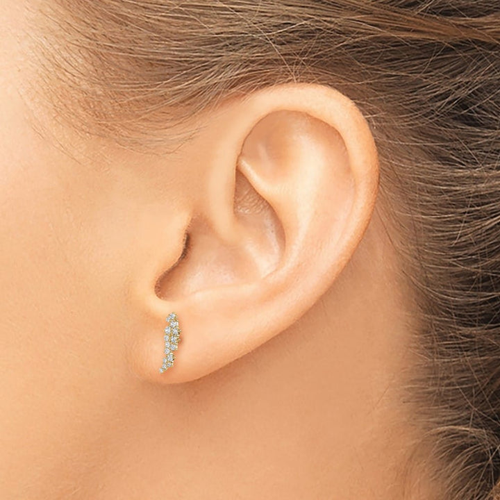14K Yellow Gold Madi K CZ Cluster Post Earrings, view 3 of 5