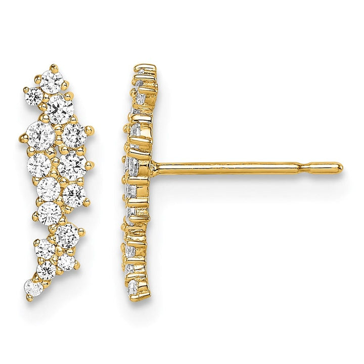 14K Yellow Gold Madi K CZ Cluster Post Earrings, view 1 of 5