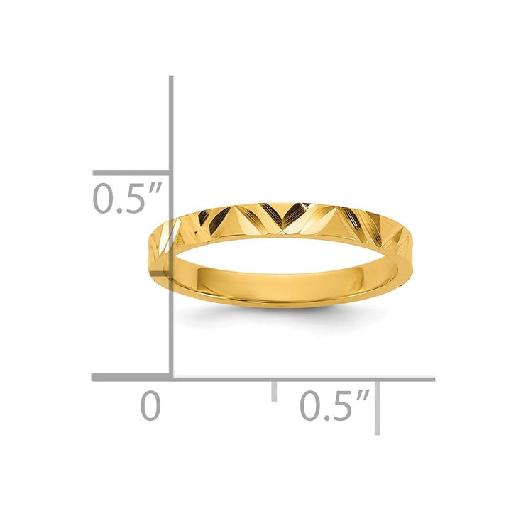 14k Yellow Gold Madi K D.C. Zig-Zag Design 2mm Flat Band Baby