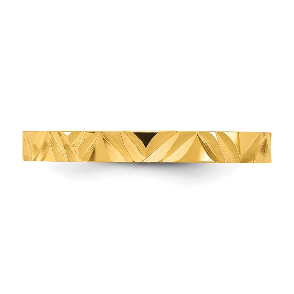 14k Yellow Gold Madi K D.C. Zig-Zag Design 2mm Flat Band Baby