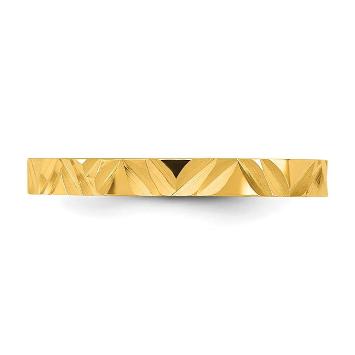 14k Yellow Gold Madi K D.C. Zig-Zag Design 2mm Flat Band Baby