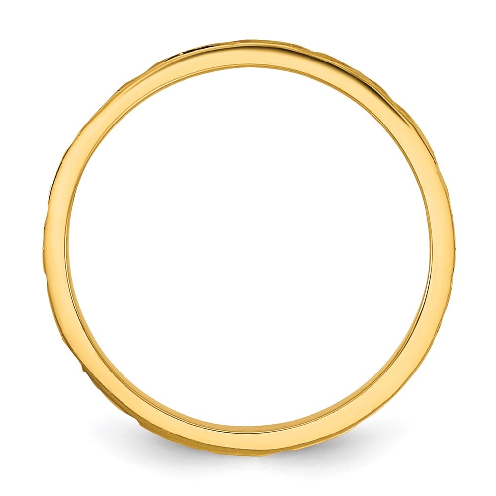 14k Yellow Gold Madi K D.C. Zig-Zag Design 2mm Flat Band Baby