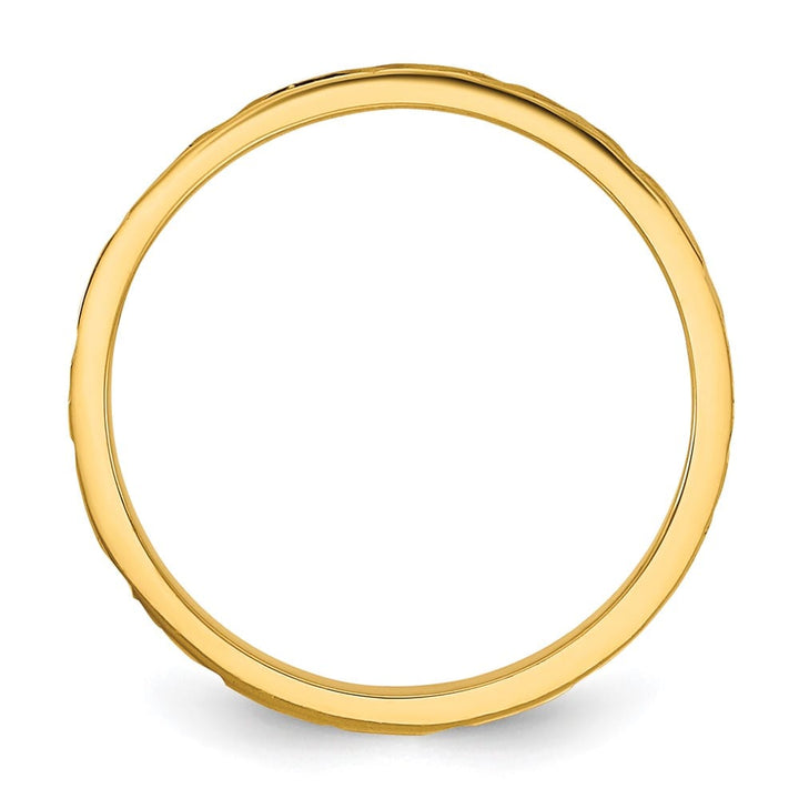 14k Yellow Gold Madi K D.C. Zig-Zag Design 2mm Flat Band Baby
