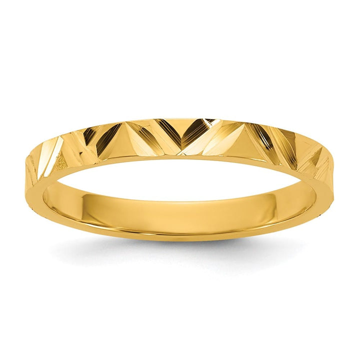 14k Yellow Gold Madi K D.C. Zig-Zag Design 2mm Flat Band Baby
