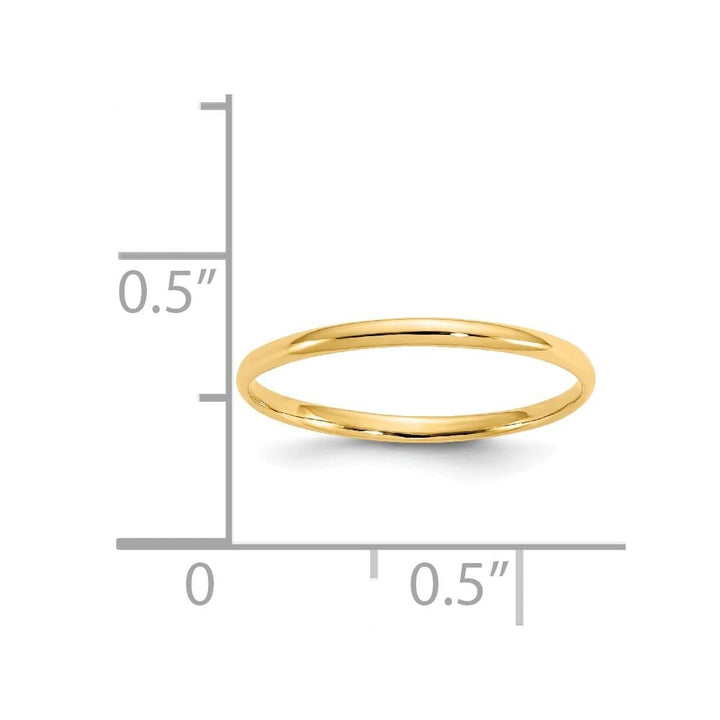 14k Yellow Gold Madi K Polished 1mm Half Round Band Ring
