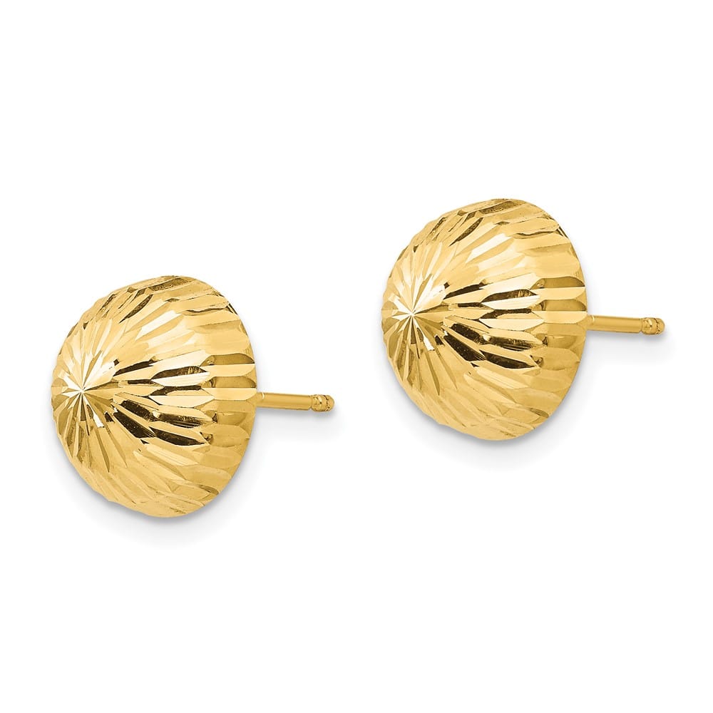 14K Yellow Gold Madi K Polished D.C. 10mm Button Post Earrings, view 2 of 5