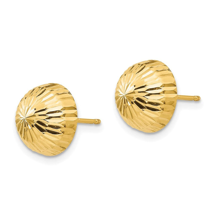 14K Yellow Gold Madi K Polished D.C. 10mm Button Post Earrings, view 2 of 5