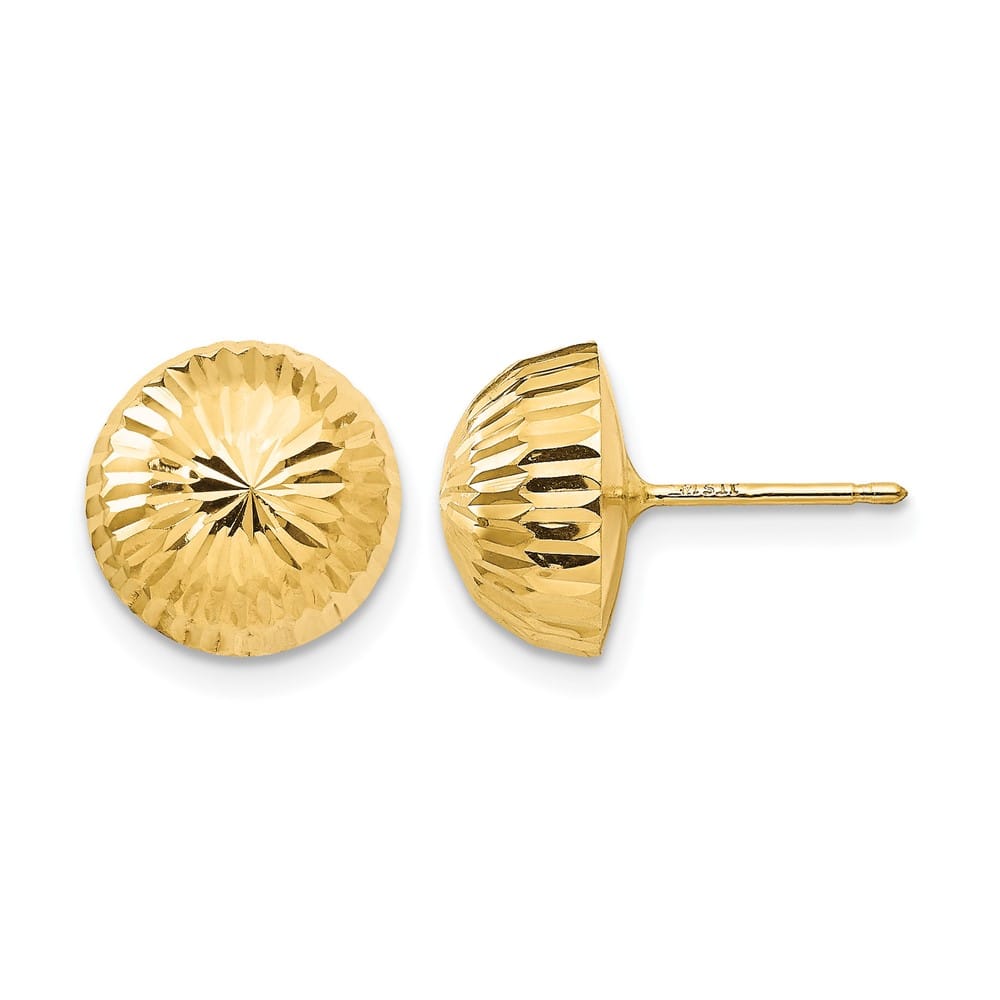 14K Yellow Gold Madi K Polished D.C. 10mm Button Post Earrings, view 1 of 5