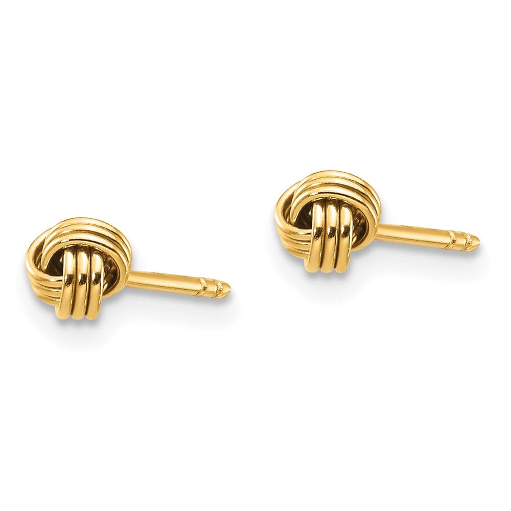 14K Yellow Gold Madi K Polished Love Knot Post Earrings, view 2 of 5