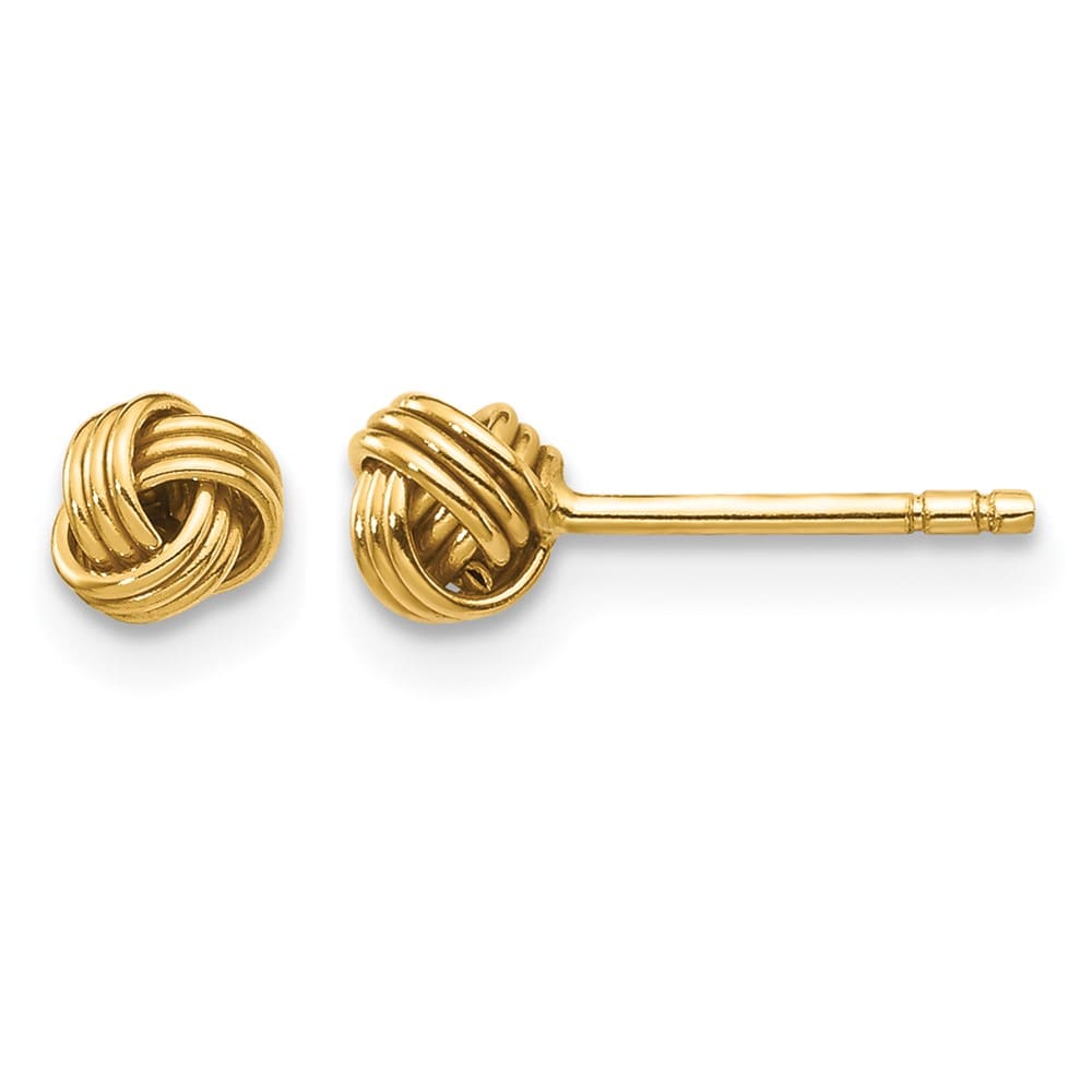 14K Yellow Gold Madi K Polished Love Knot Post Earrings, view 1 of 5