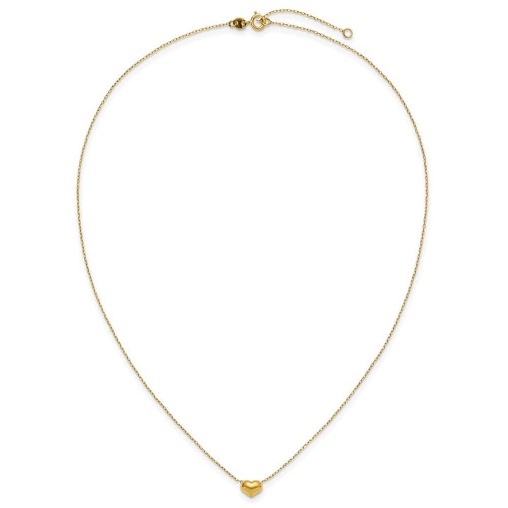 14K Yellow Gold Madi K Small Hollow Heart 17 inch Necklace