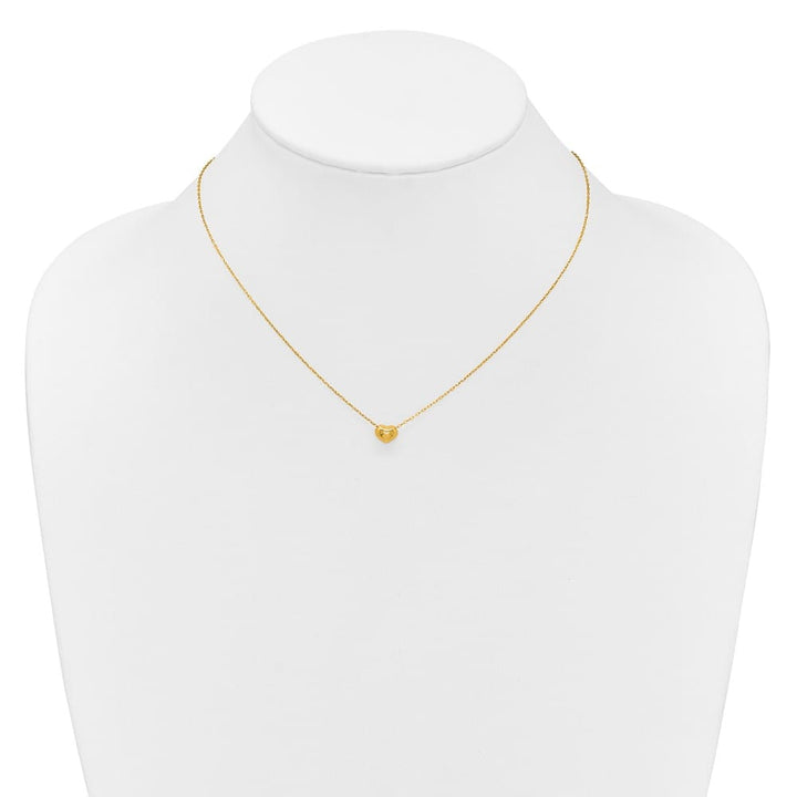 14K Yellow Gold Madi K Small Hollow Heart 17 inch Necklace