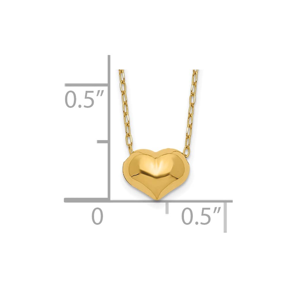 14K Yellow Gold Madi K Small Hollow Heart 17 inch Necklace