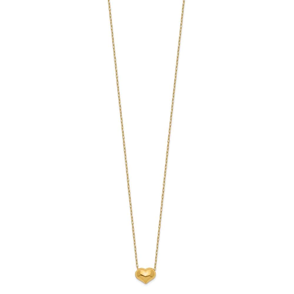 14K Yellow Gold Madi K Small Hollow Heart 17 inch Necklace