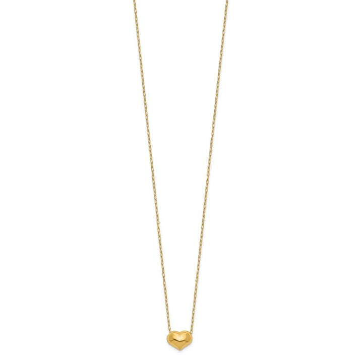 14K Yellow Gold Madi K Small Hollow Heart 17 inch Necklace