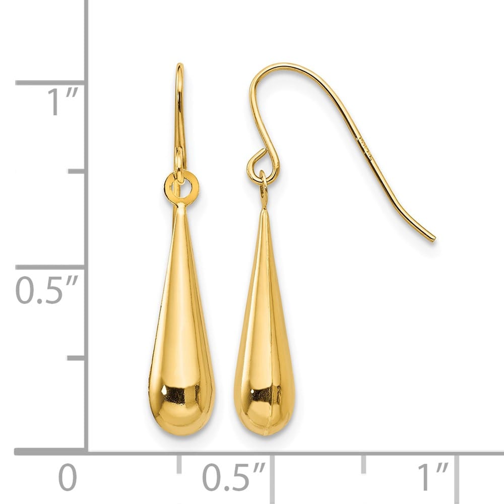 14K Yellow Gold Madi K Teardrop Dangle French Hook Earrings, view 4 of 5