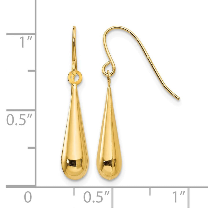14K Yellow Gold Madi K Teardrop Dangle French Hook Earrings, view 4 of 5