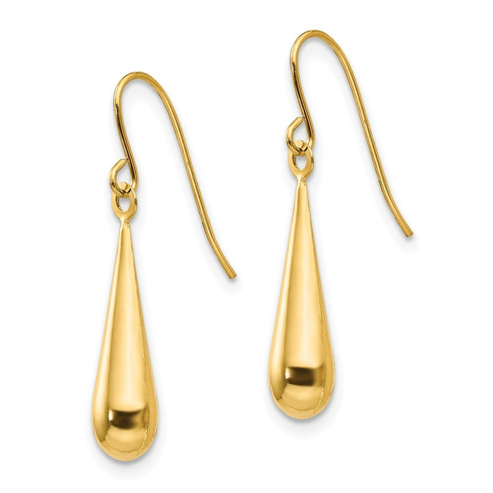 14K Yellow Gold Madi K Teardrop Dangle French Hook Earrings, view 2 of 5