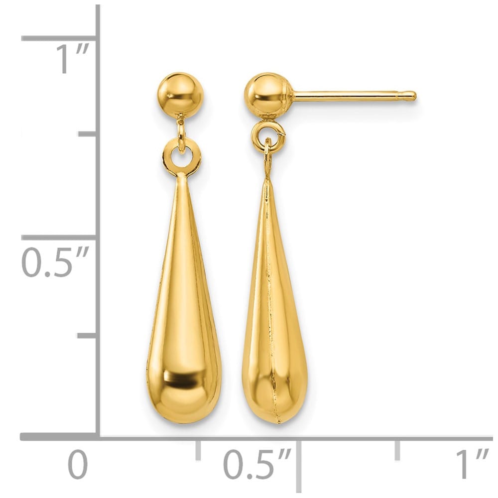 14K Yellow Gold Madi K Teardrop Dangle Post Earrings, view 4 of 5