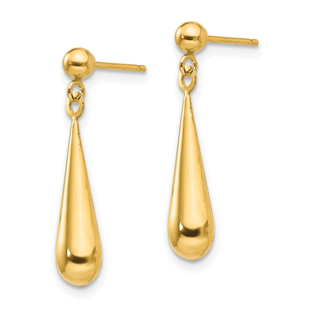 14K Yellow Gold Madi K Teardrop Dangle Post Earrings, view 2 of 5