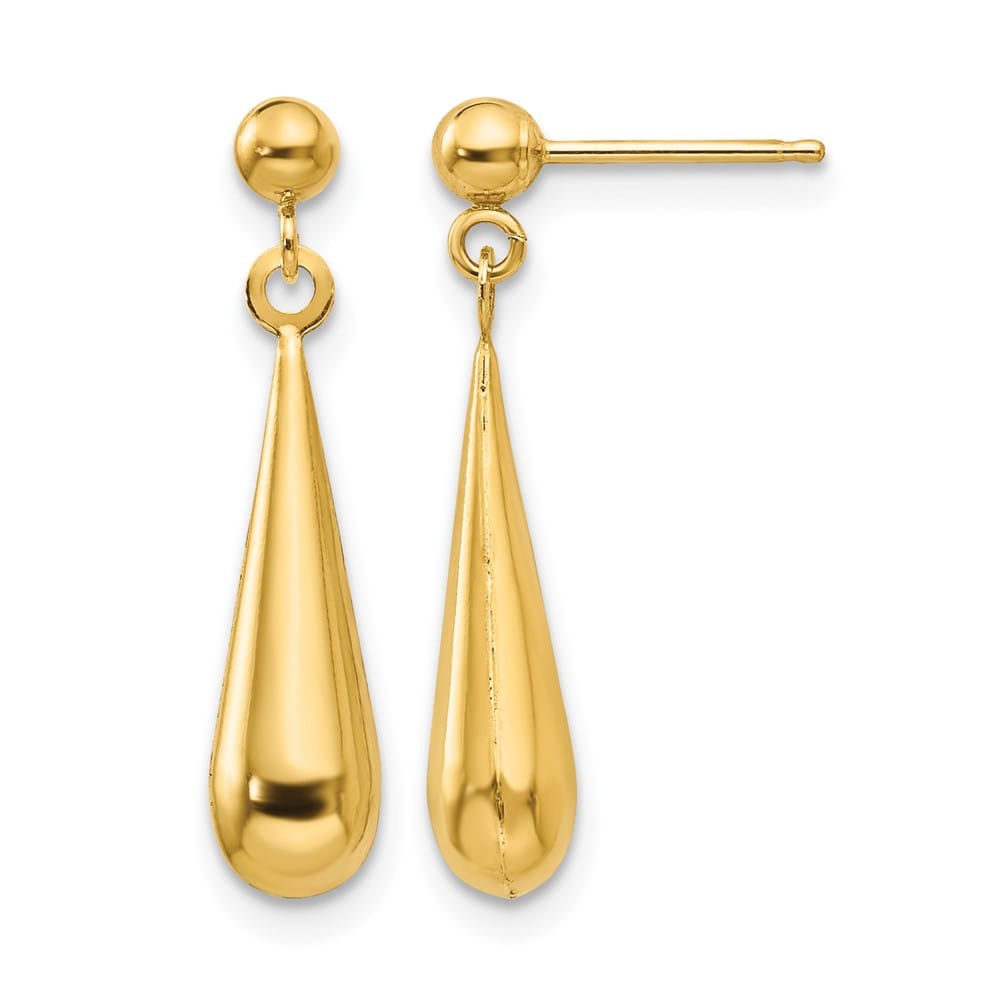 14K Yellow Gold Madi K Teardrop Dangle Post Earrings, view 1 of 5