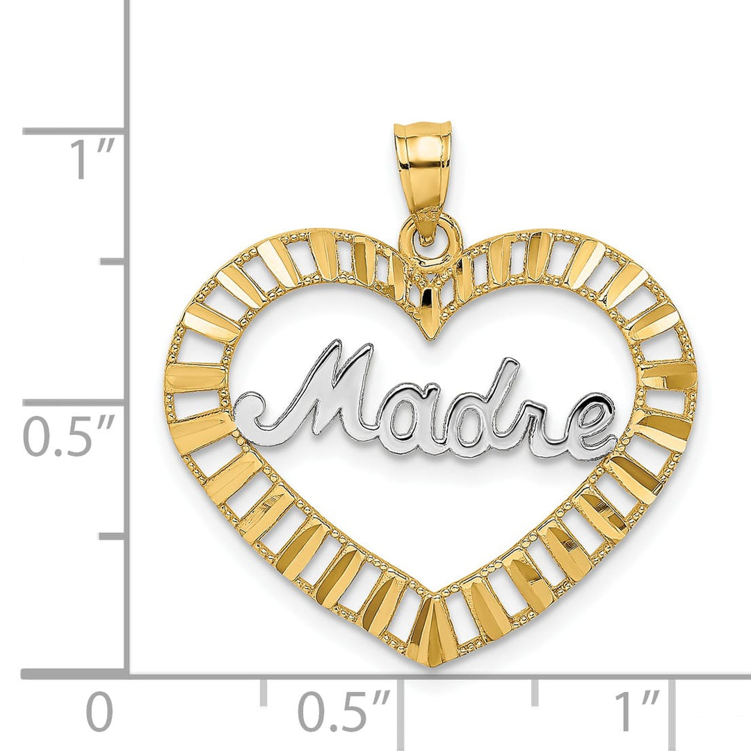 14K Yellow Gold Madre Heart Charm