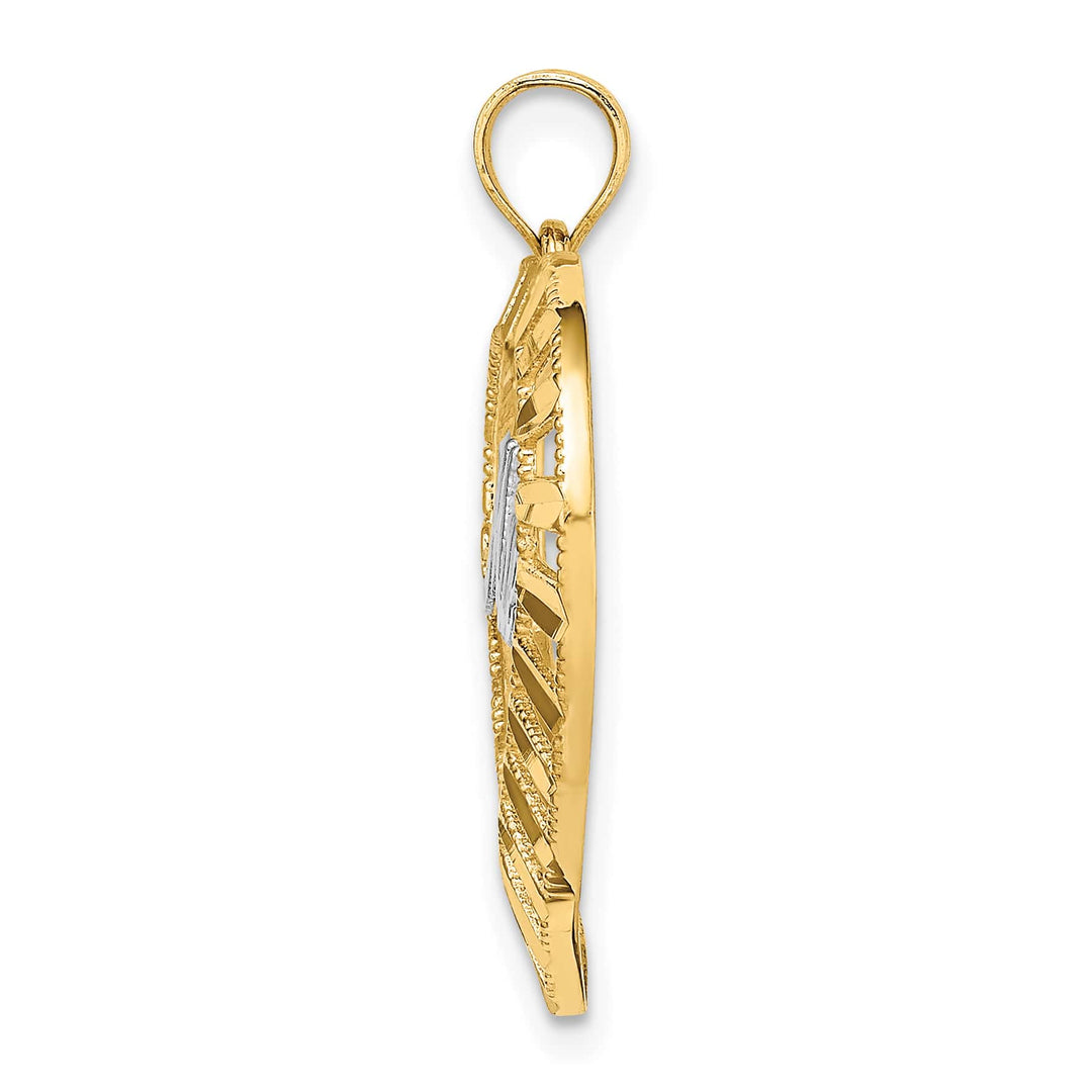 14K Yellow Gold Madre Heart Charm