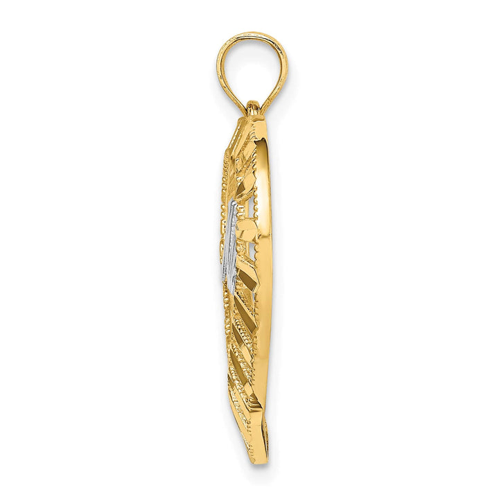 14K Yellow Gold Madre Heart Charm