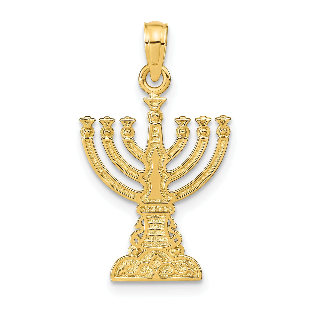 14K Yellow Gold Medium Classic Menorah Pendant